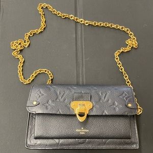 LOUIS VUITTON Empreinte Vavin Chain Wallet Black